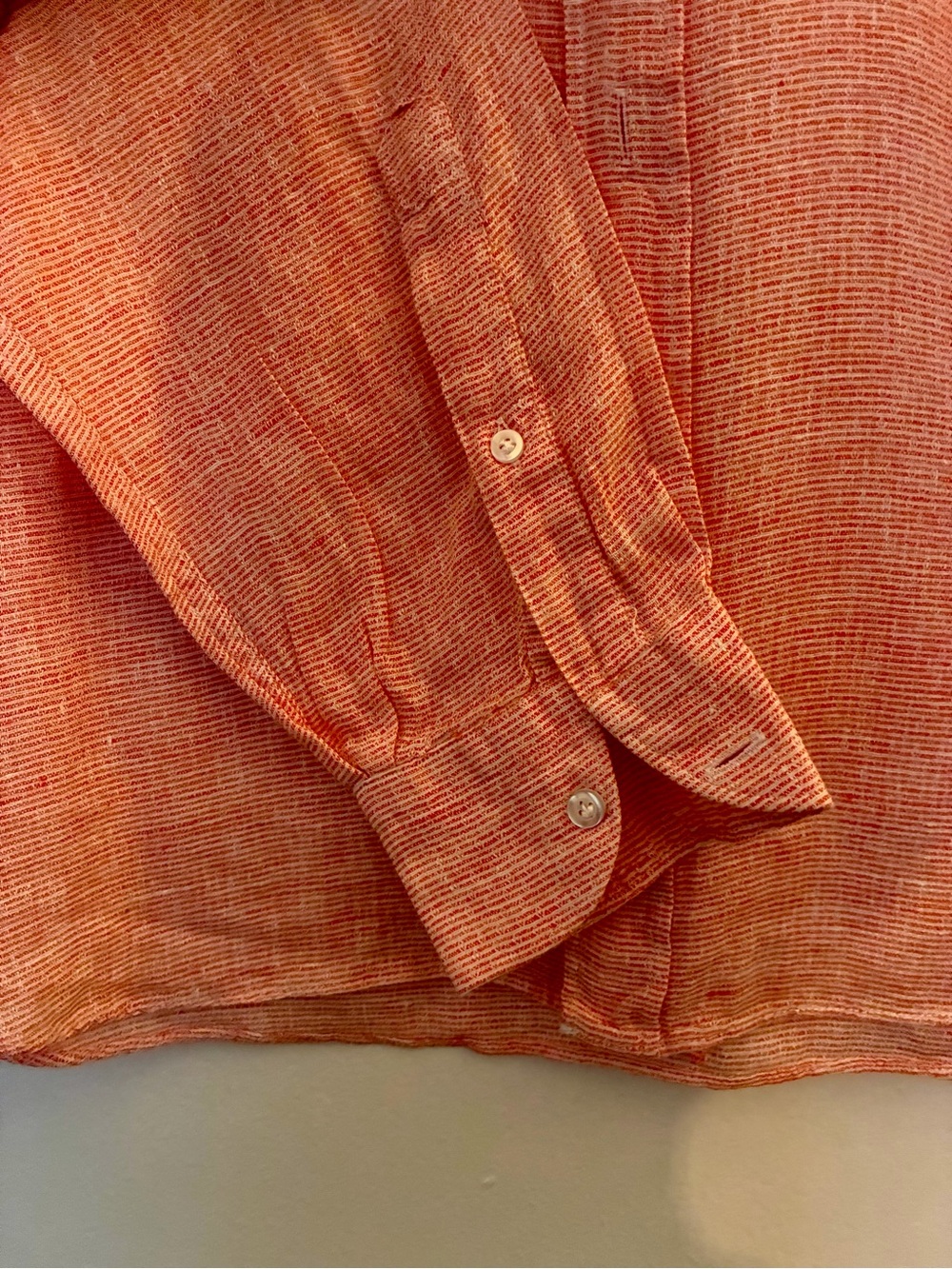 Camicissima Textured Orange 100% Linen Men’s 40/15 1/2 Shirt